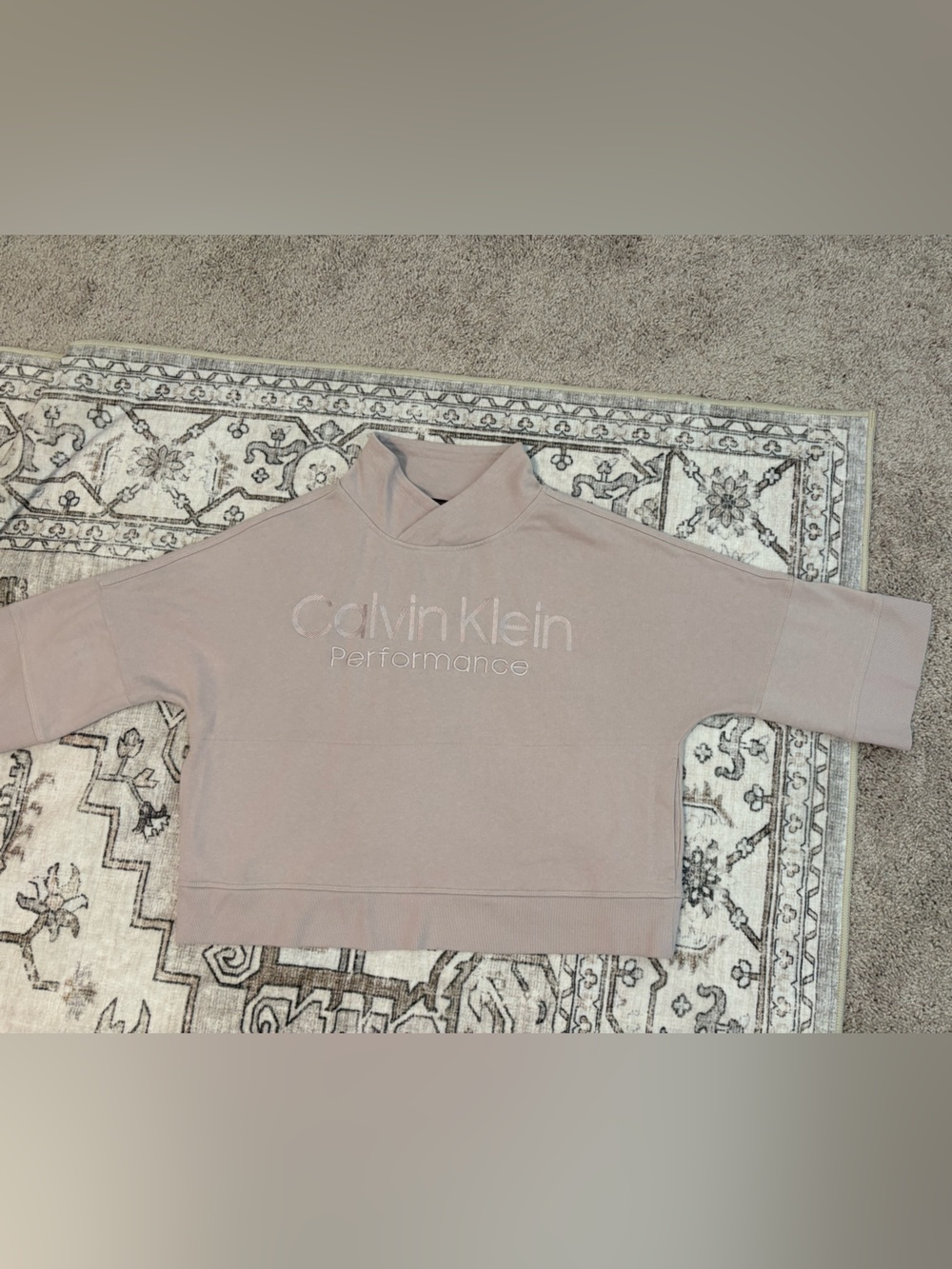 Calvin Klein Women’s Dusty Rose Crewneck Performance Pullover